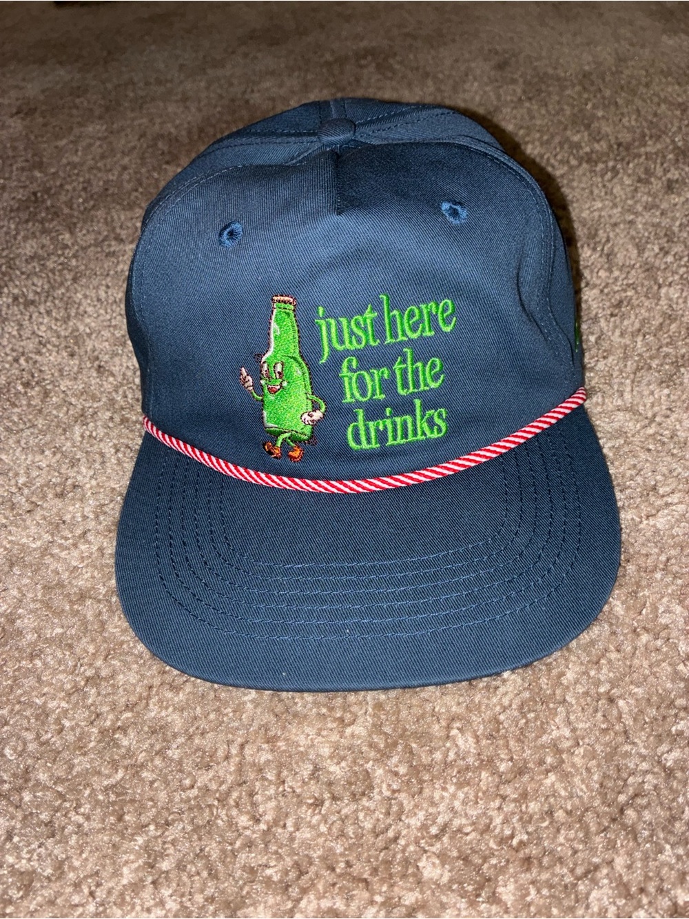 Simply Southern Navy Hat with Green Bottle Embroidery